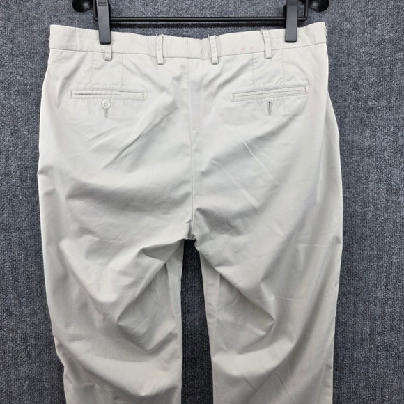 PETER MILLAR Mens 38 Beige Cotton Spandex Flat Front Chino Pants Tailored Fit - Picture 3 of 13